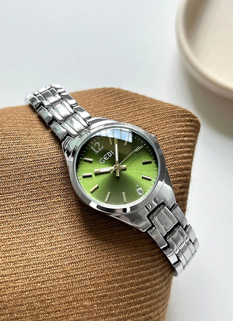 GEDI Small Watch for Women Silver Light Luxury Elegant Waterproof Quartz Watches Ladies Wristwatches Fashion Casual Simple