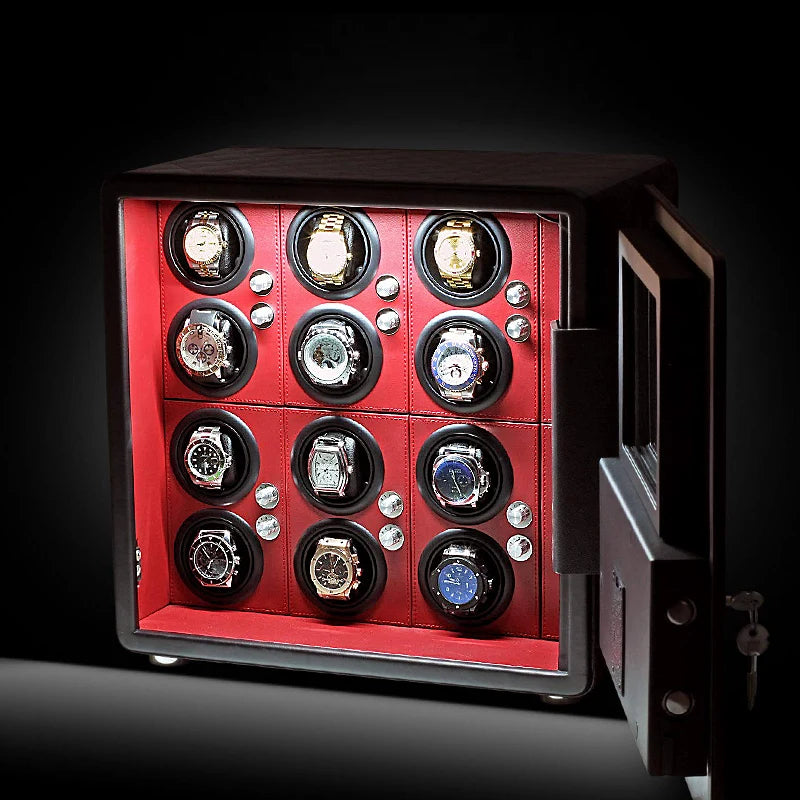 Watch Winder Explosion proof Glass Watch Safe German Mechanical Watch Box 6-9-12 Table Position Automatic Shaking Watch Safe Con