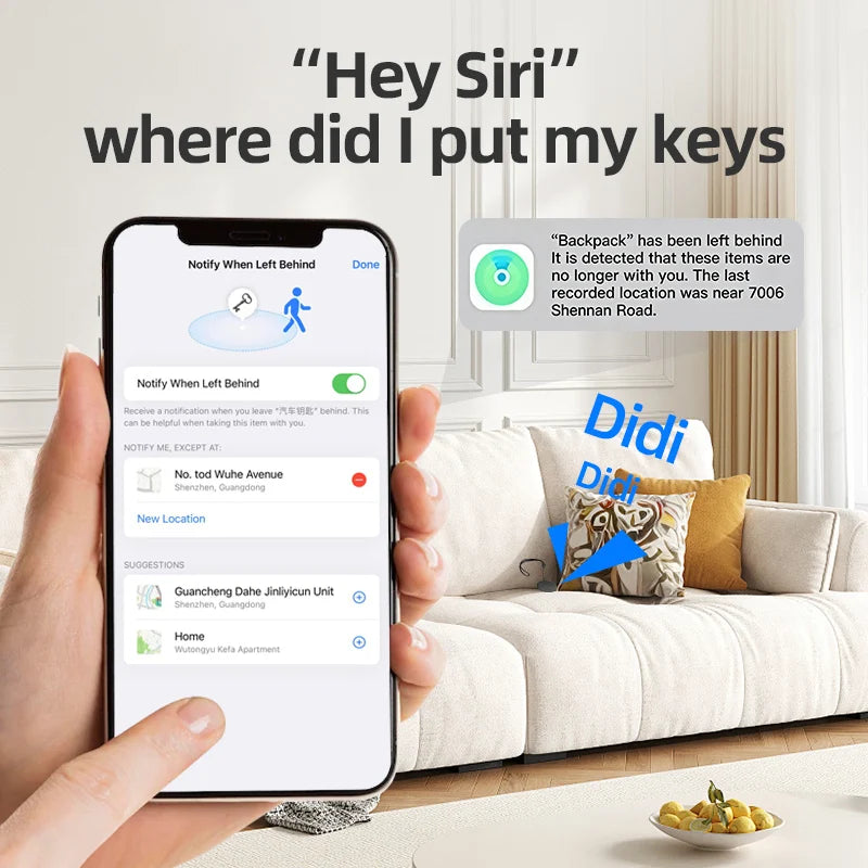 Smart iOS GPS Tracker Tag Suitable For Apple iOS Airtag Anti Loss Locator Car Key Bicycles Elderly People Pets Anti Loss Tracker