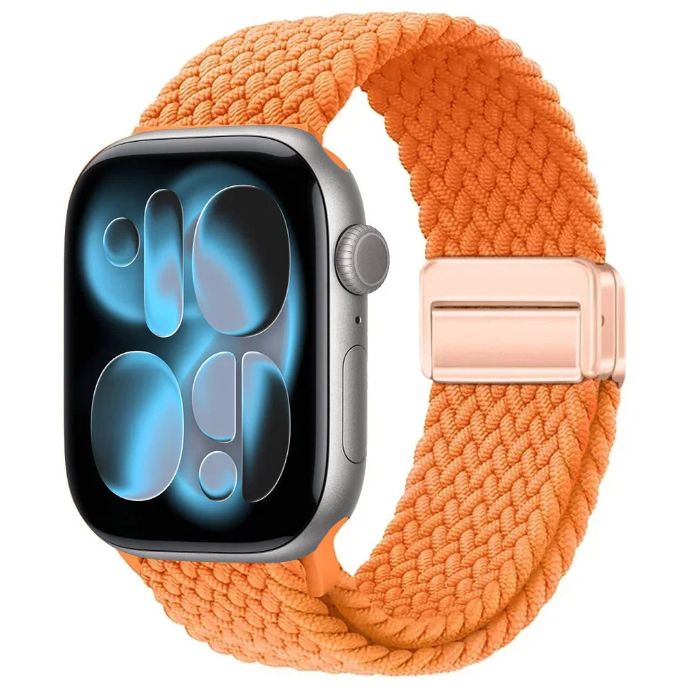 Nylon Loop Strap for Apple Watch 11 10 9 8 7 46mm 42mm 45mm 41mm Ultra 3 2 1 49mm Magnetic Braided  IWatch 6 5 4 SE3 Accessories