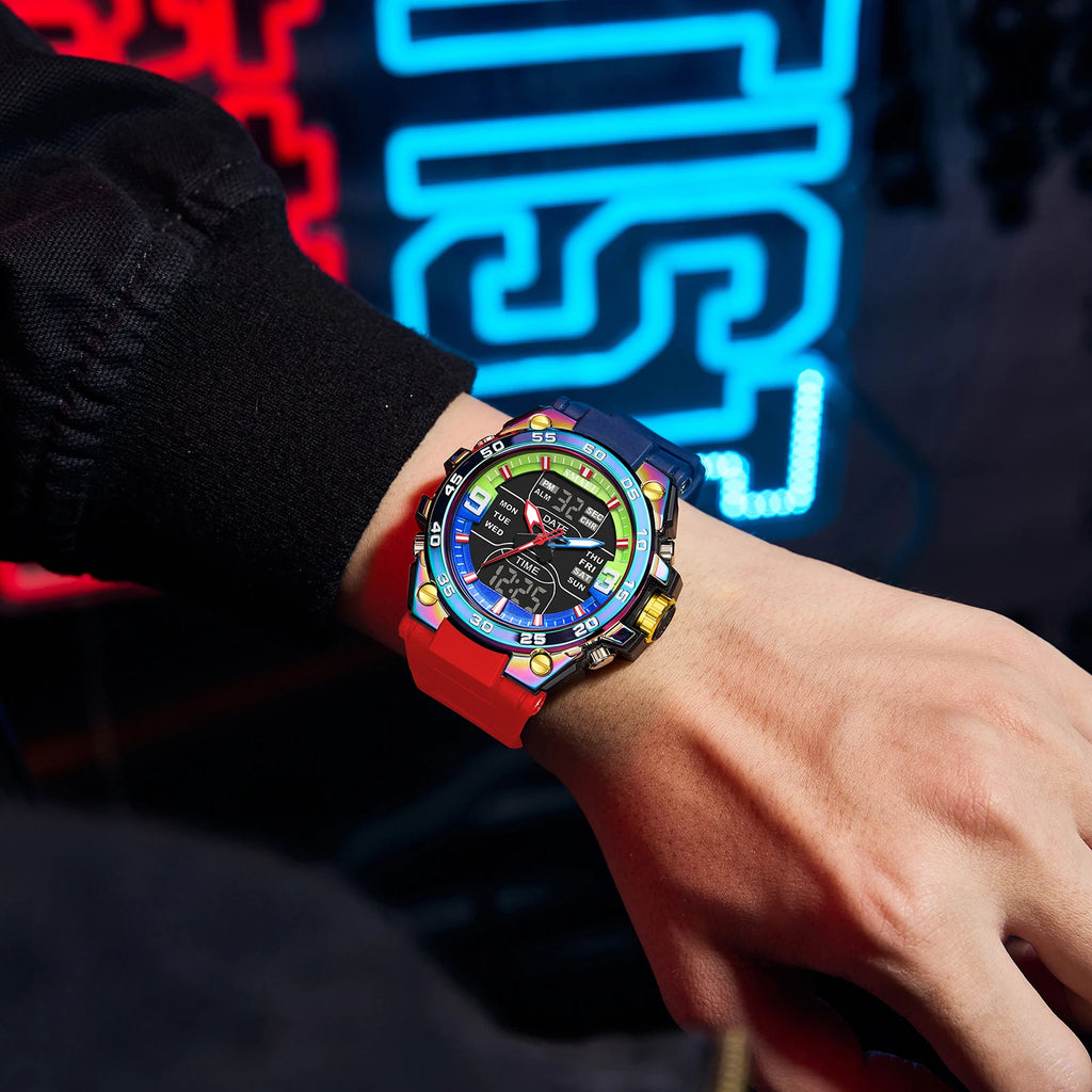 SMAEL Sports Watches 50M Waterproof Quatz Watches Mental Shockproof Men's Wristwatch Dual Time Alarm Clock  8138 Military Watch