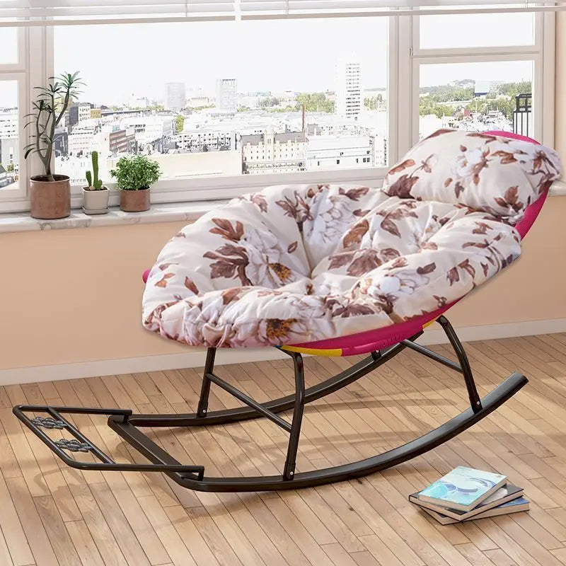Leisure Lounge Chair, Garden Chair, Widened Rocking Chair, Rattan Rainbow Rocking Chair