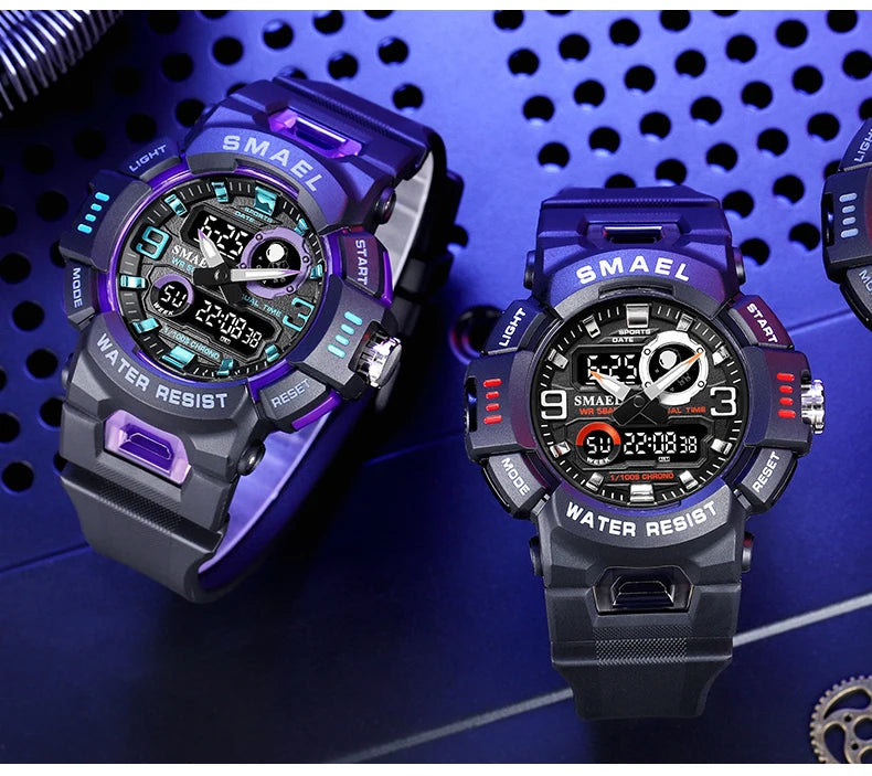 SMAEL Sport Watches Digital Watch LED 50m Waterproof Military Wristwatch Male Clocks 8063 Mens Watches  Stopwatches Alarm Clock