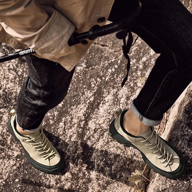 Genuine Leather Mens Sneakers Luxury Handmade Casual Shoes Fashion Designer Outdoor Walking Shoes New Male Skateboard Footwear
