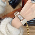 New Square Leather Strap Watch, High-Quality Leather, Versatile And Fashionable Women'S Watch, A Creative Gift For Women.