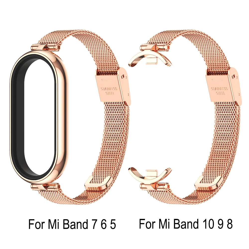 Strap for Mi Band 10 9 8 7 6 5 Watchband for Xiao mi Smart Band 9 Strap for Mi Band 8 Leather Wristband For Mi Band 7 Correa