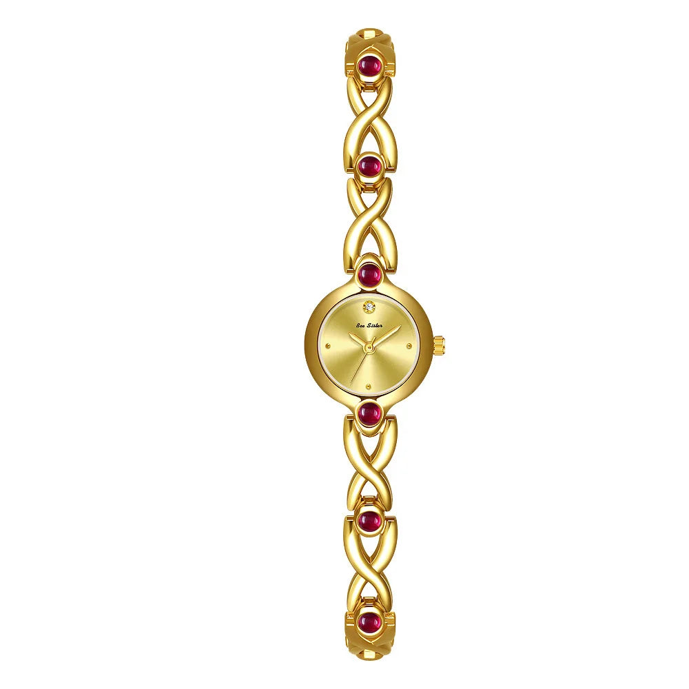 Ladies Watch Elegant Retro Round Black Gold Shell Dial Fashion Casual Gold Watches For Woman Gift Fashion Accessory