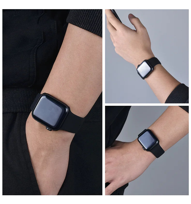 Sports Silicone Strap For Apple Watch Band Ultra 49mm 46mm 45mm 44mm 42mm 41mm 40mm Watchband for iWatch 11 10 9 8 7 6 5 4 SE