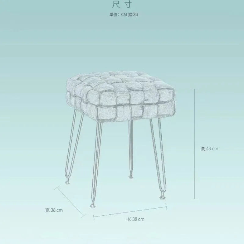 Upholstered Accent Side Chair Makeup Vanity Chair Low Velvet Stool for Dining Room Bedroom Living Room Ottoman Bench