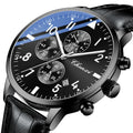 2025 New CHENXI Man Watch 43mm Classic Sports Chronograph Waterproof Luminous Quartz Men's Watches Leather Strap