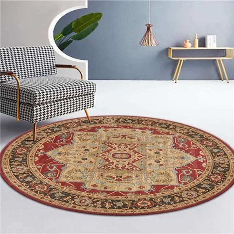 Moroccan Style Living Room Decoration Round Carpet Large Area Rugs for Bedroom Home Rocking Chair Floor Mat Washable Lounge Rug
