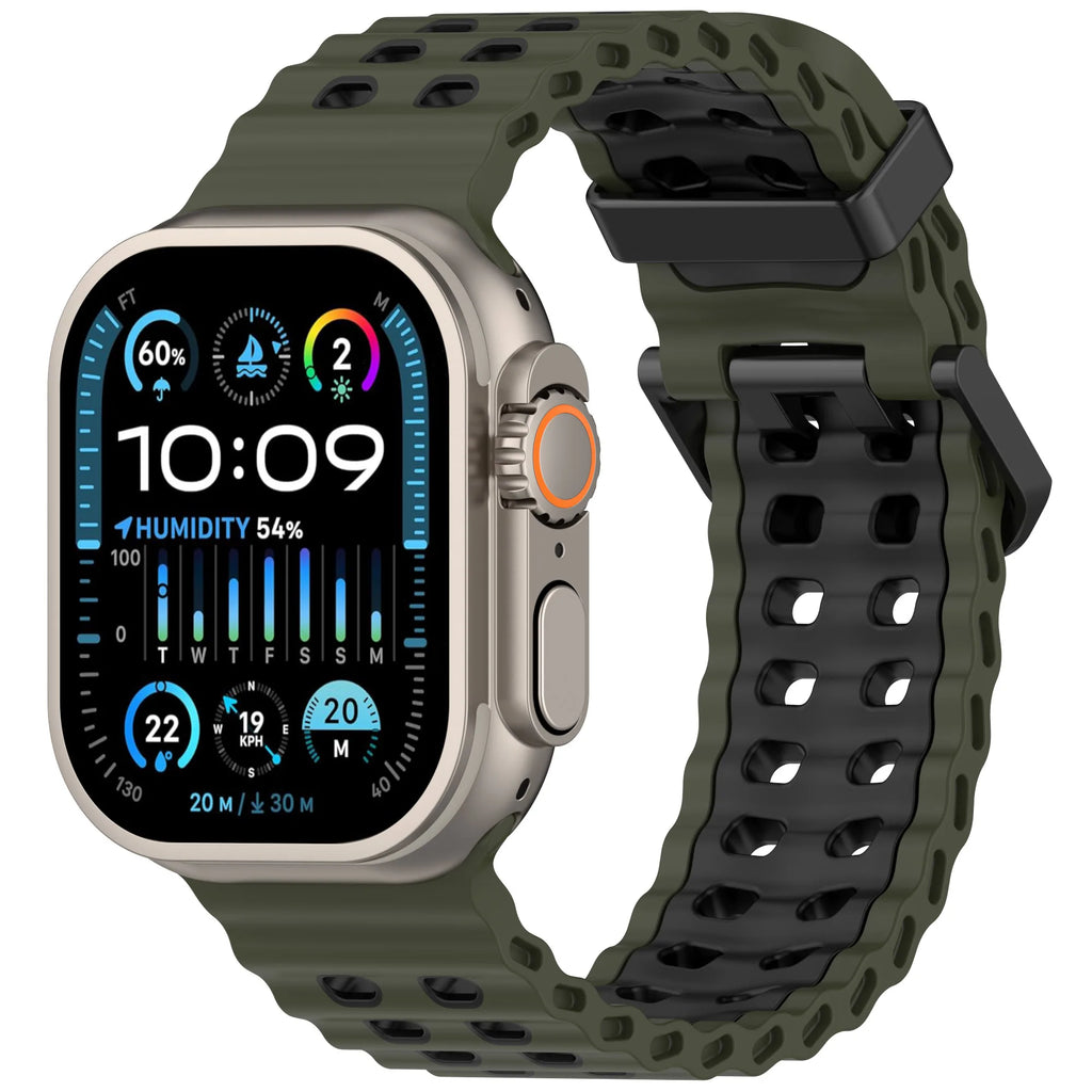 Ocean Silicone Strap for Apple Watch Band Ultra 3/2/1 49mm Series 11 10 46mm Comfortable Band IWatch 9 8 7 6 5 4 SE3 45mm 44mm