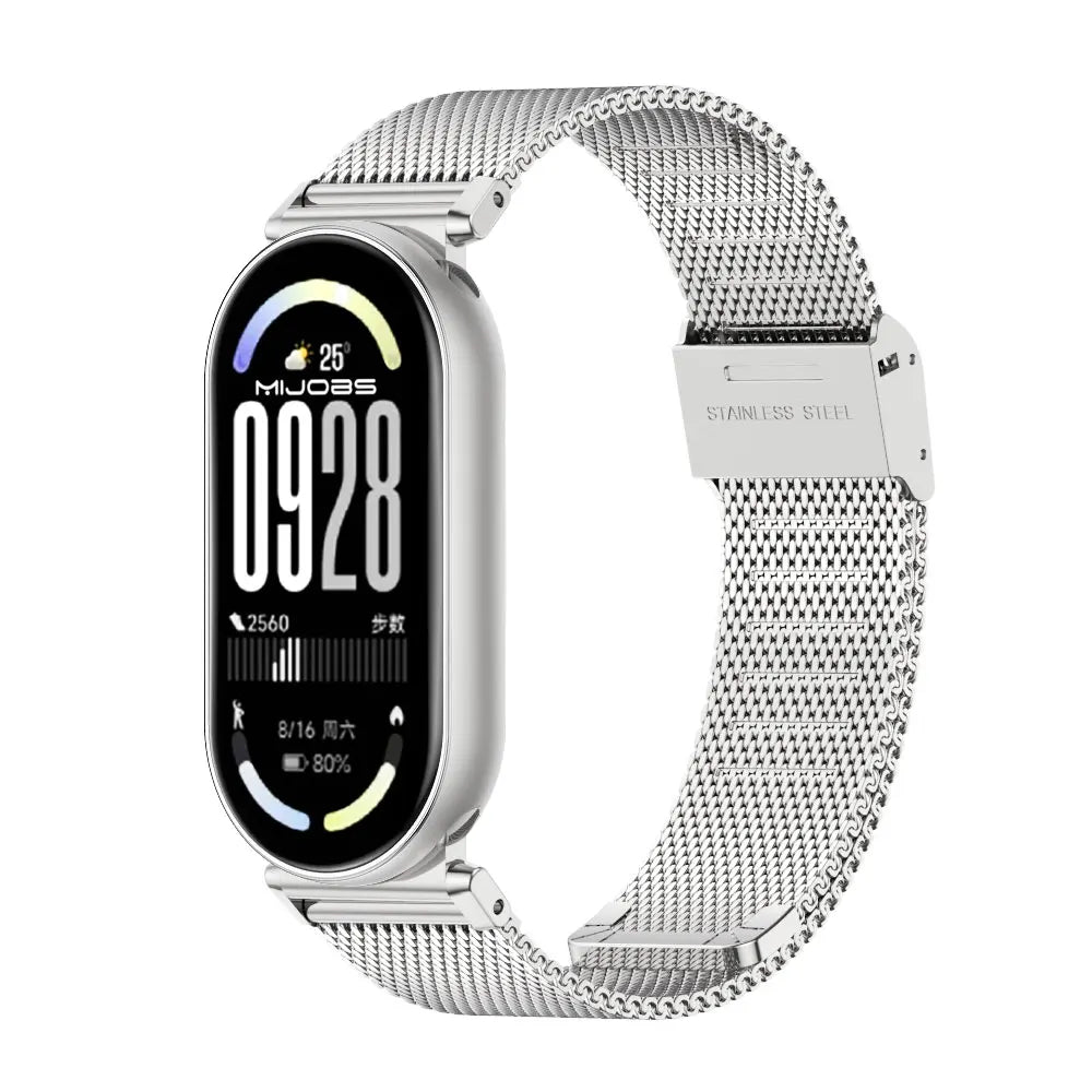 Strap for Mi Band 10 9 8 Wristband For Mi Band 9 Bracelet for Mi Band 10 Stainless Steel Watch Band for Mi Band 8 Metal Straps