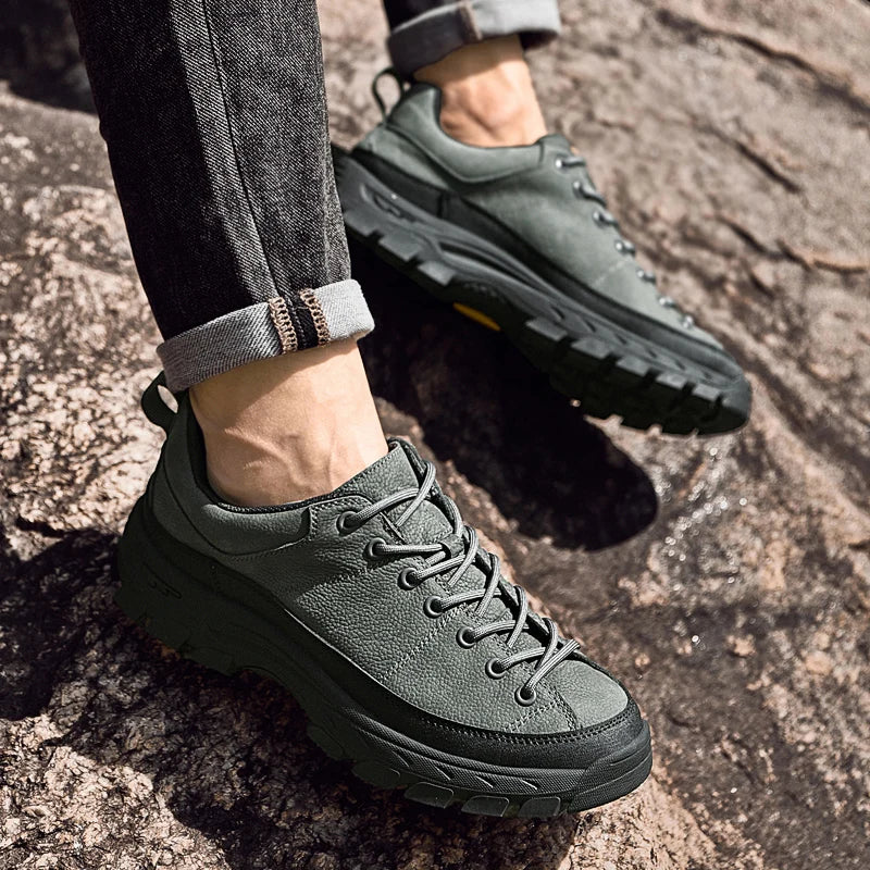 Genuine Leather Mens Sneakers Luxury Handmade Casual Shoes Fashion Designer Outdoor Walking Shoes New Male Skateboard Footwear