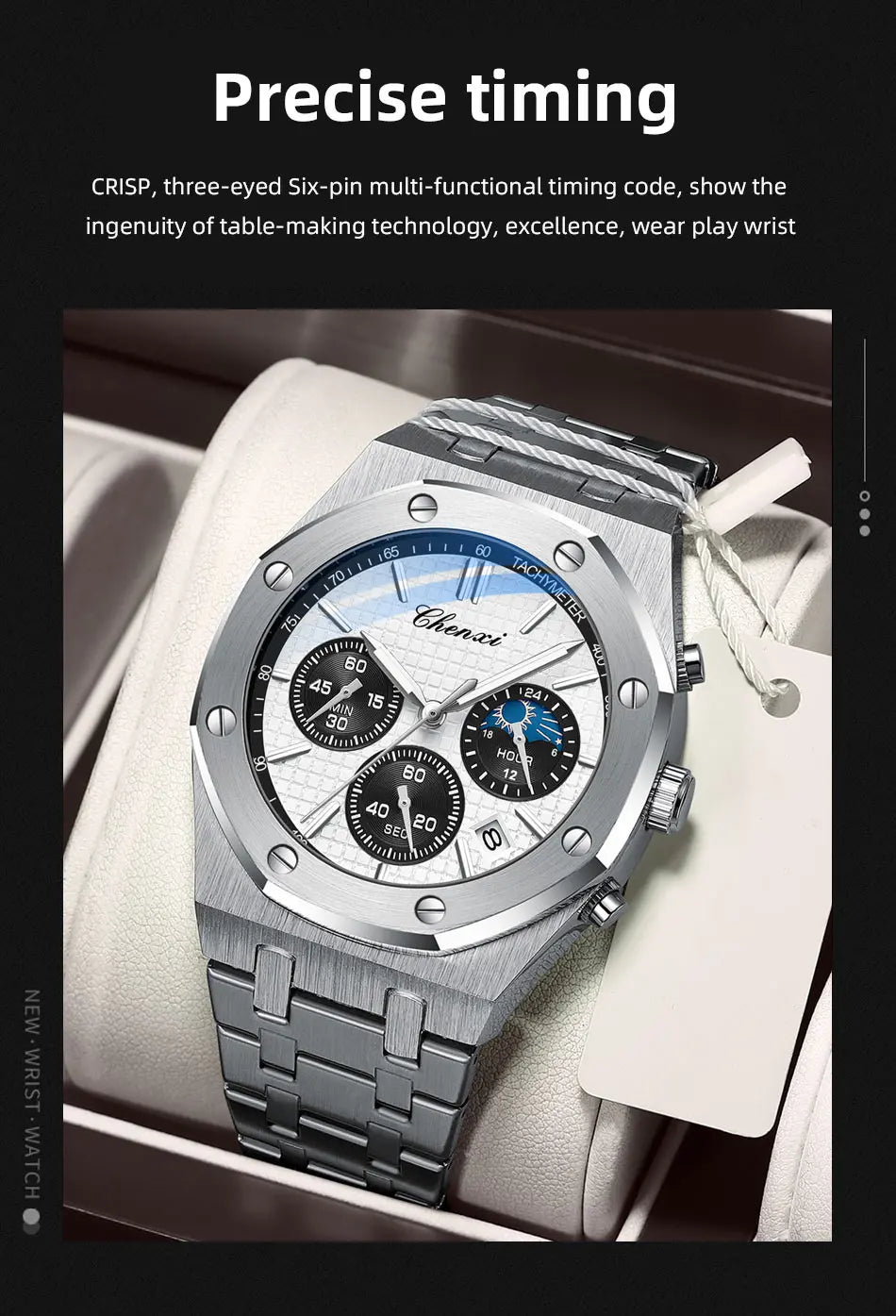 CHENXI  Multifunctional Men's Watches Luxury Brand Calendar Luminous  Waterproof Men Wristwatch High Quality Quartz male Watch
