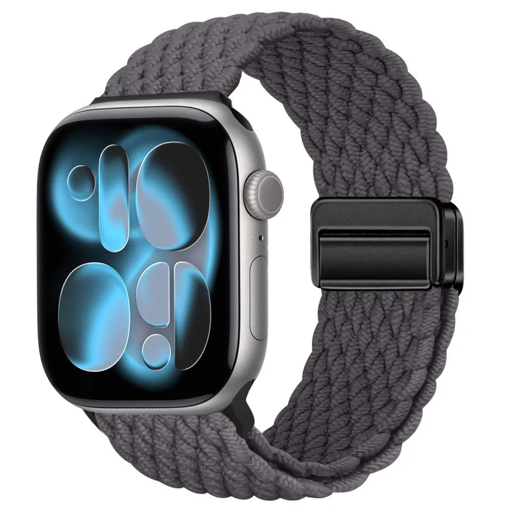 Nylon Loop Strap for Apple Watch 11 10 9 8 7 46mm 42mm 45mm 41mm Ultra 3 2 1 49mm Magnetic Braided  IWatch 6 5 4 SE3 Accessories