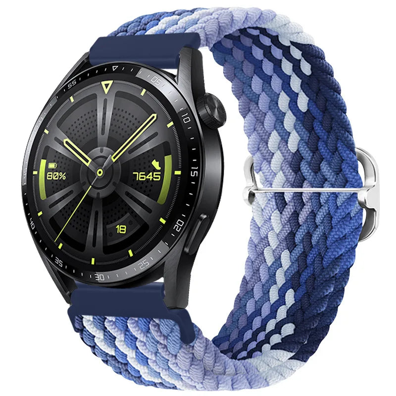 20mm 22mm Elastic Braided Nylon Strap for Huawei Watch GT6 5 4Pro 46mm Bracelet for Samsung Galaxy Watch 7 6 5 4 6/4Classic Band