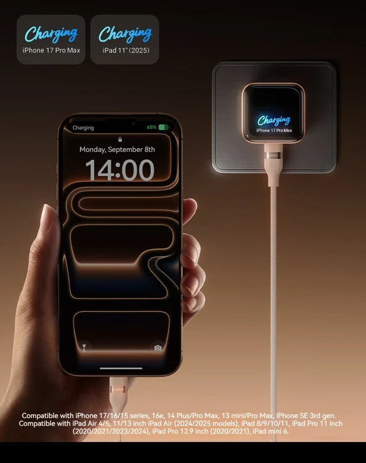 Anker 45W Nano Smart Type C Charger Fast Charging Foldable Plug Compact Screen Display for iPhone 17ProMax 16 Pro USB C Charger
