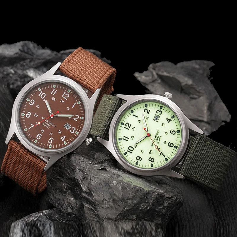 Fashion Mens Watches Luminous Hands Clock Luxury Military Sports Date Quartz Wristwatch Men Casual Nylon Watch Relogio Masculino