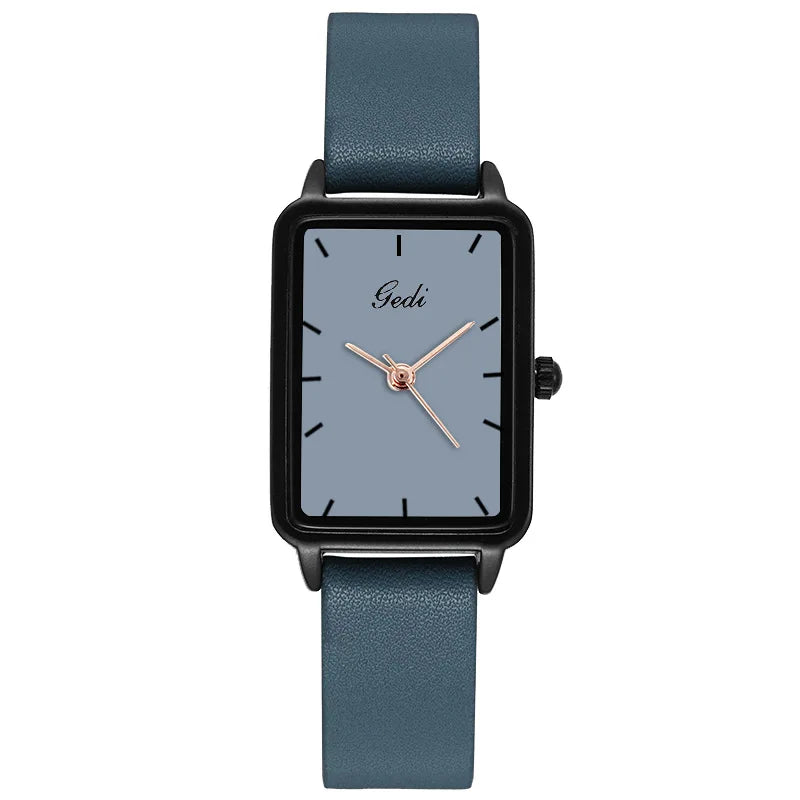 GEDI Watches for Woman Vintage Niche Elegant Waterproof Leather Watches Ladies Quartz Square Women's Wristwatches