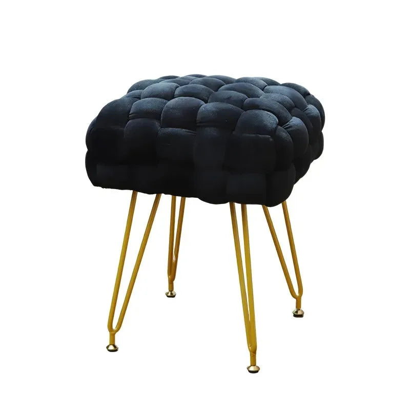Upholstered Accent Side Chair Makeup Vanity Chair Low Velvet Stool for Dining Room Bedroom Living Room Ottoman Bench