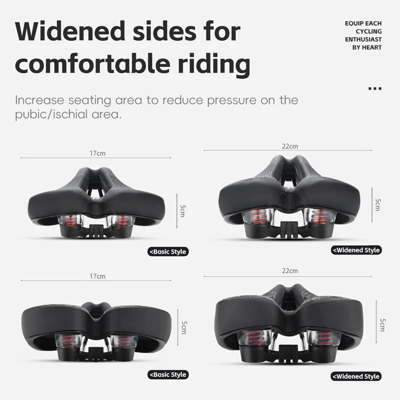 WEST BIKING Bicycle Saddle Comfortable Shockproof Bike Seats with Spring Shock Absorber MTB Road Bike Hollow Breathable Cushion