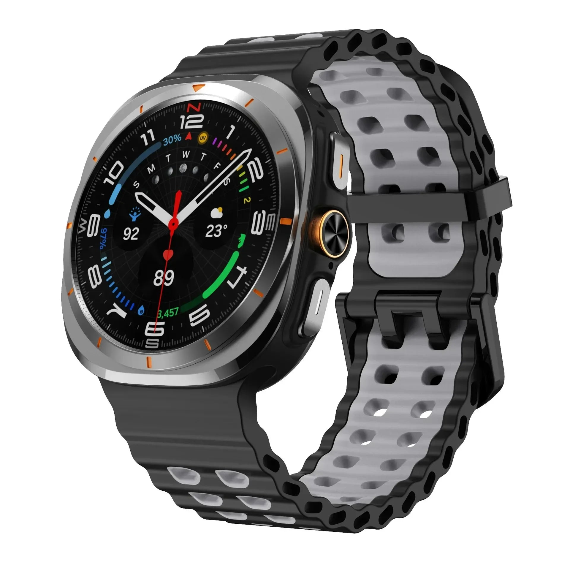 Two-color Silicone Strap for Samsung Galaxy Watch Ultra 47mm Ocean Original Official Wristband Galaxy Watch 8-7 Ultra 47mm Belt