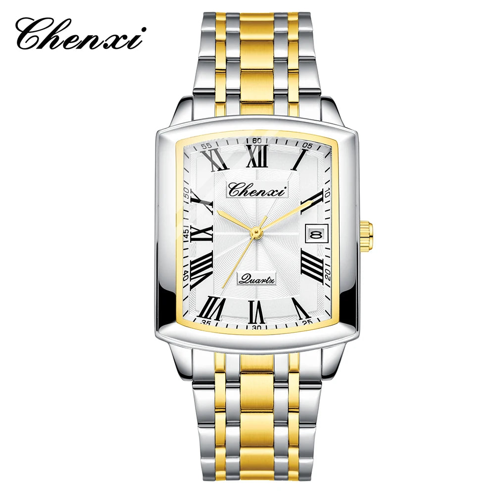 CHENXI Watches for Man Fashion Casual Calendar Quartz Watch Stainless Steel Bracelet Waterproof Men's Wristwatches Gifts