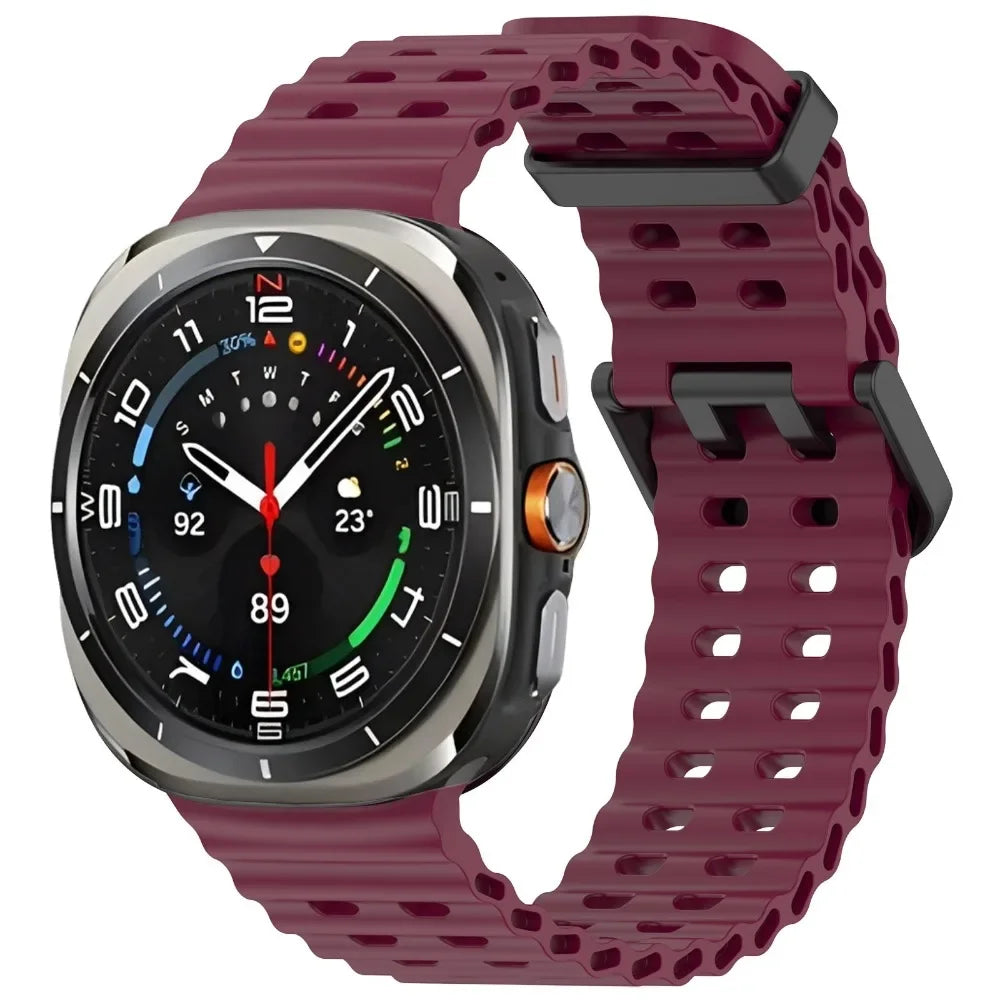 Two-color Silicone Strap for Samsung Galaxy Watch Ultra 47mm Ocean Original Official Wristband Galaxy Watch 8-7 Ultra 47mm Belt