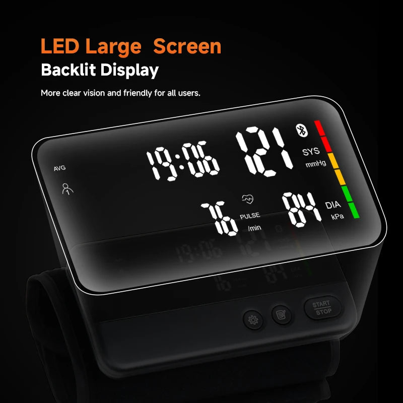 Bluetooth blood pressure meter,large screen display,2 sets of data storage,Intelligent portable upper arm blood pressure monitor
