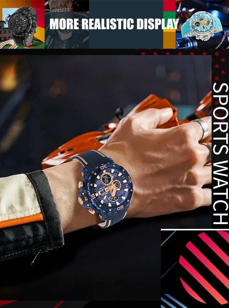 Military Watches Men Watch 2025 New 50M Waterproof Wristwatch Stopwatch Alarm LED Light Digital Watches 8136 Men's Sports Watch