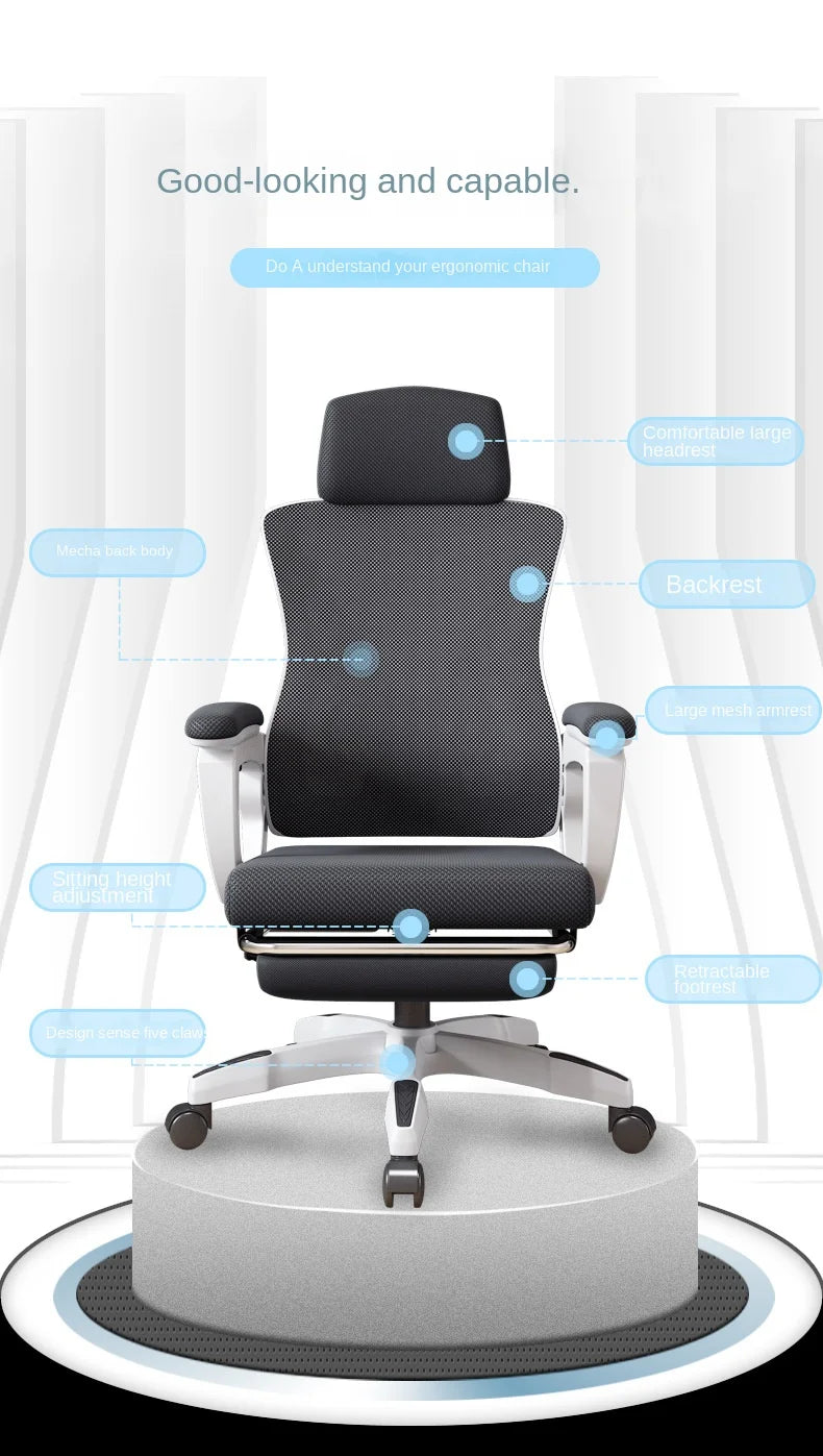 Ergonomic Gaming Office Chair High Back Reclining 145° Adjustable Swivel Computer Desk Chair With Lumbar Support Breathable Mesh