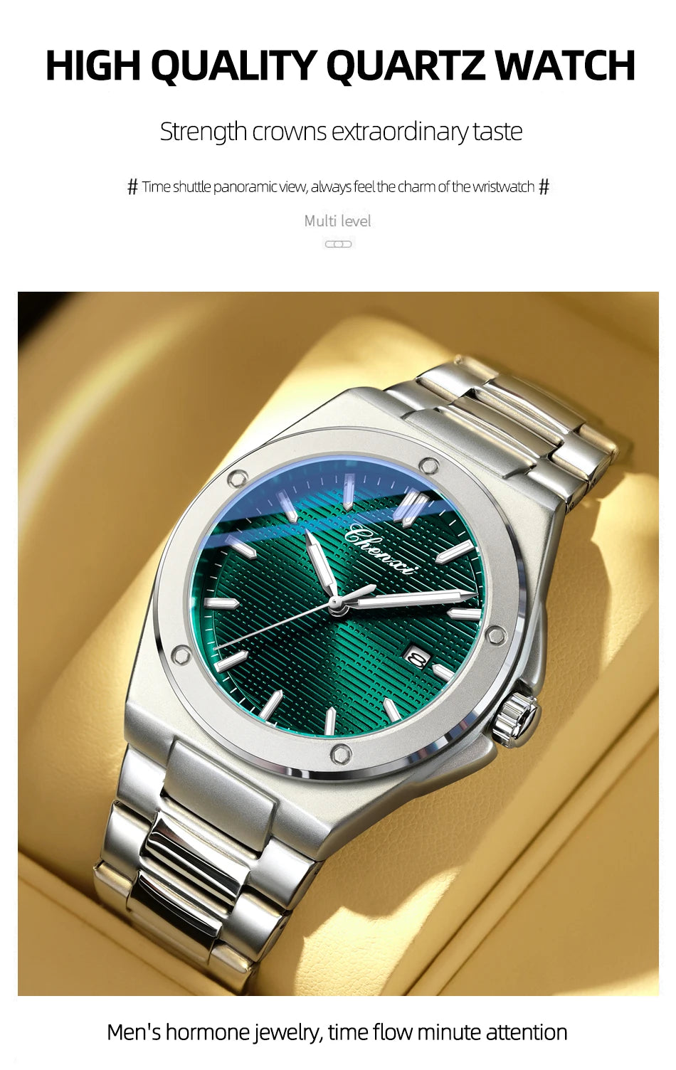 CHENXI New in Men's Watches Classic Fashion Quartz Wristwatches Simple Luminous Date Calendar Display Water-Resistant Man Watch