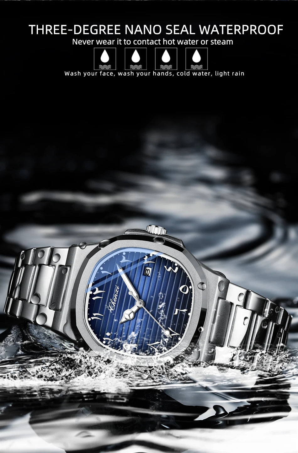 Eastern Arabic Numerals Dial Man Watch Fashion Original Date Quartz Watches For Men Classic Business Waterproof Men's Wristwatch