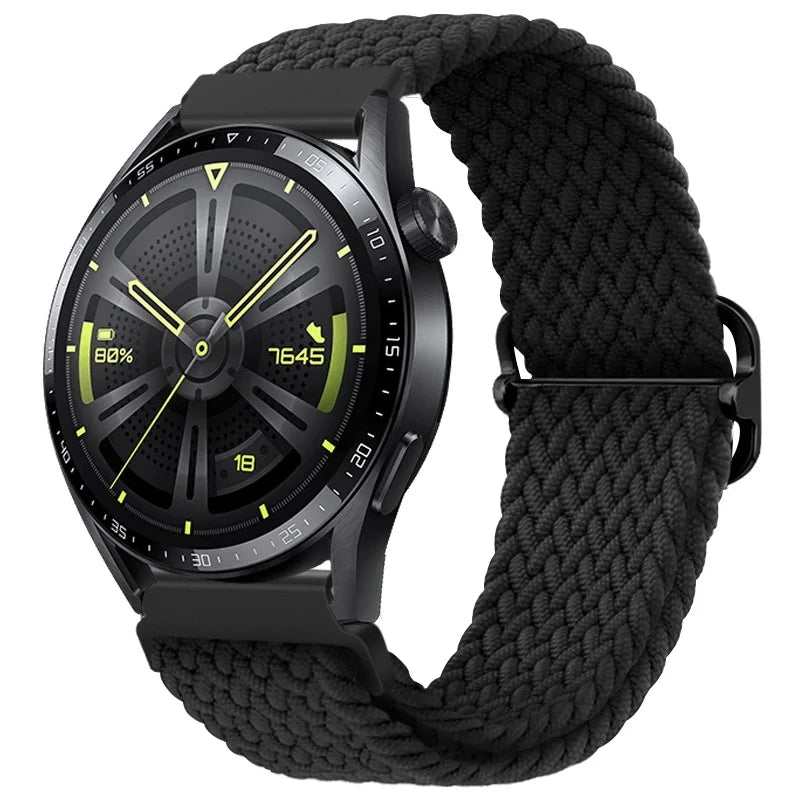20mm 22mm Elastic Braided Nylon Strap for Huawei Watch GT6 5 4Pro 46mm Bracelet for Samsung Galaxy Watch 7 6 5 4 6/4Classic Band