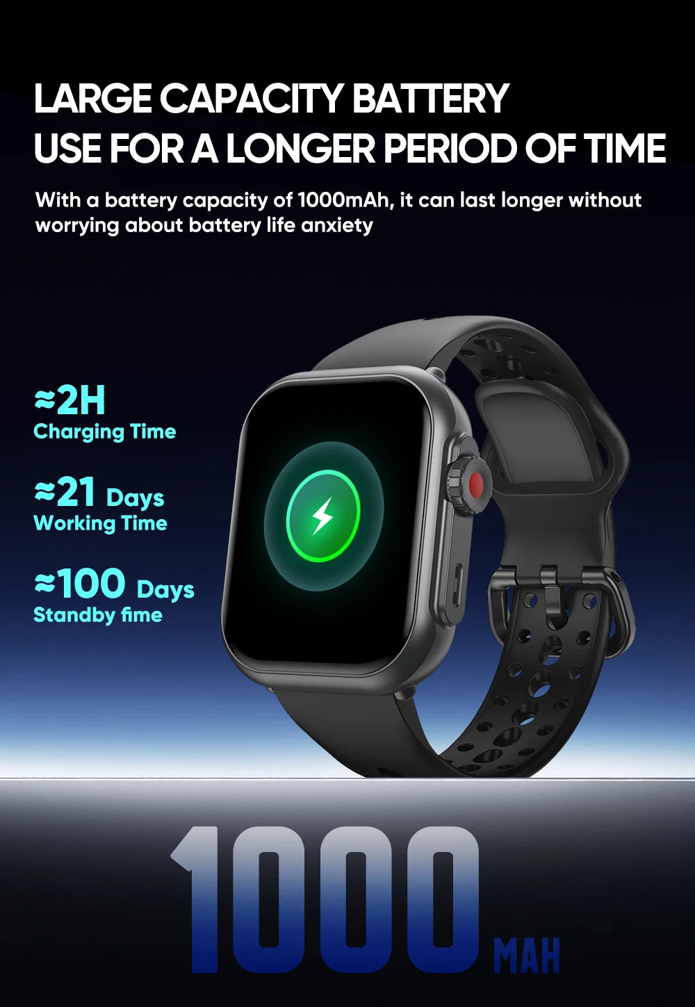 Electronics Smartwatch Fitness Tracker Heart Rate Monitor Waterproof 1000mAh Sport Smart Watches for Man Woman Andoird IOS 2026