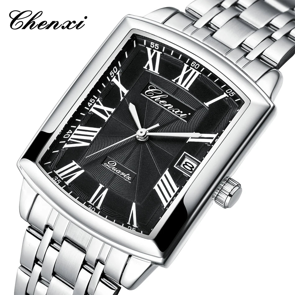 CHENXI Watches for Man Fashion Casual Calendar Quartz Watch Stainless Steel Bracelet Waterproof Men's Wristwatches Gifts