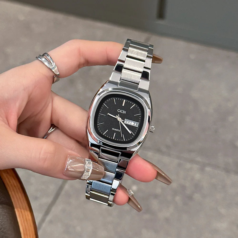 High Quality Women's Watch Minimalist Small Square Plate Bracelet Women's Watch Brown Quartz Waterproof Clock for Wife's Gift