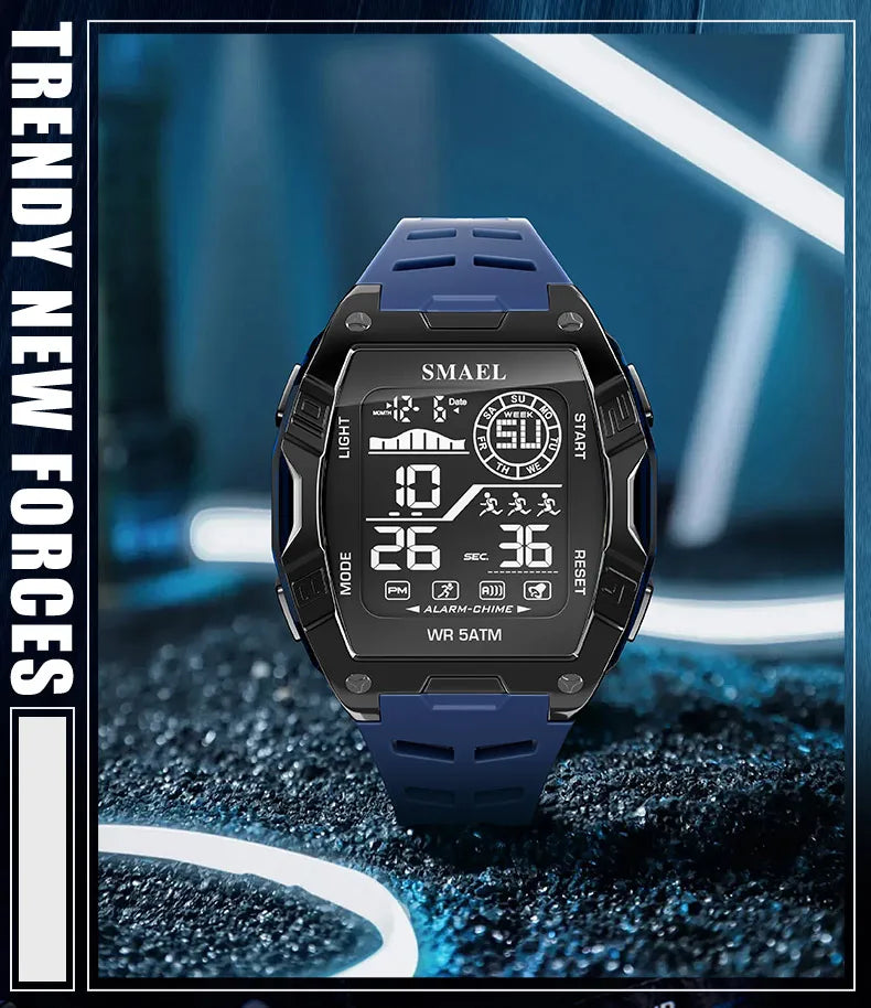 Military Watches Smael relojMen Watch 2025 New 50M Waterproof  Stopwatch Alarm LED Light Digital Watches 8130 Men's Sports Watch