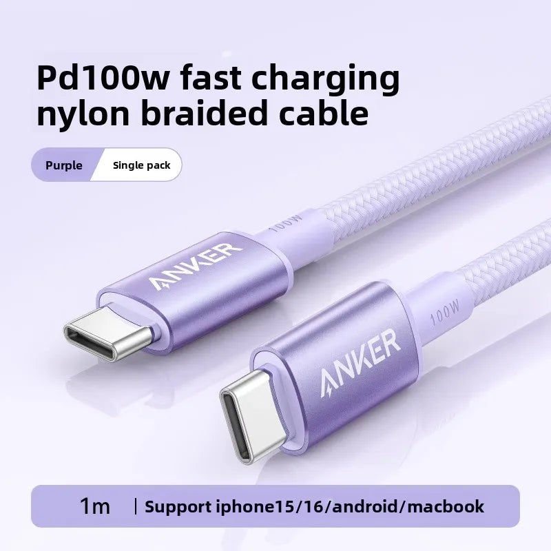 Anker USB-C to USB-C Charging Cable 100W Fast Charge PD Data Cable Type C Charger Cord for Samsung Xiaomi MacBook Tablet