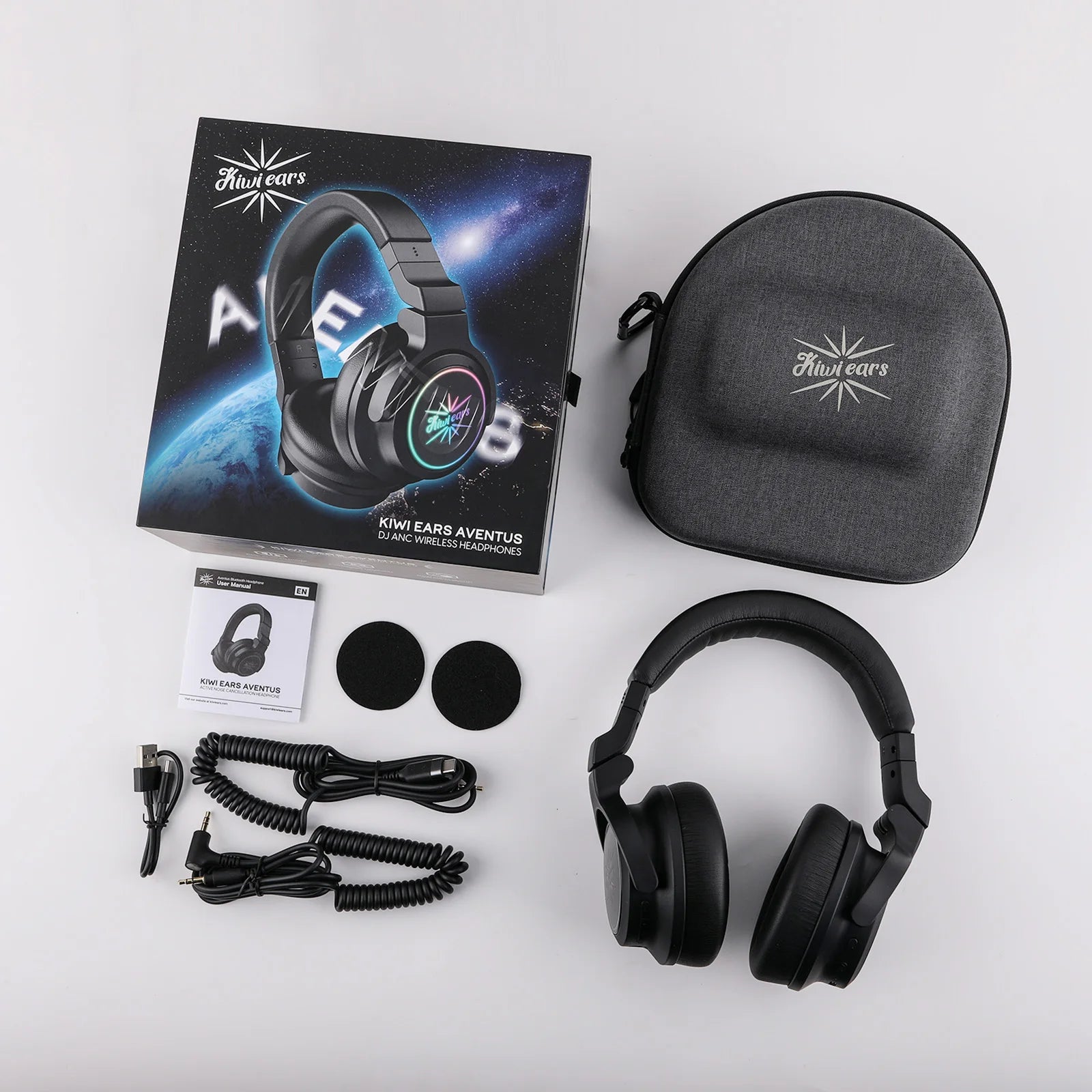 Linsoul Kiwi Ears Aventus Bluetooth Coaxial Driver DJ and Gaming Bluetooth/Wired Headphones Active Noise Cancellation Headphone