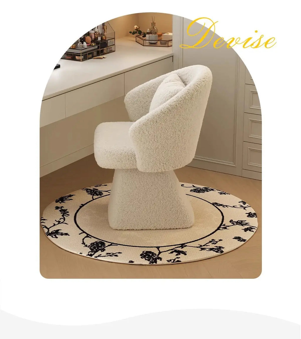 Dressing Table Chair, Rotatable Makeup Stool, Female Bedroom Princess, Light Luxury Nail Salon, Beauty Salon, Reception Chair