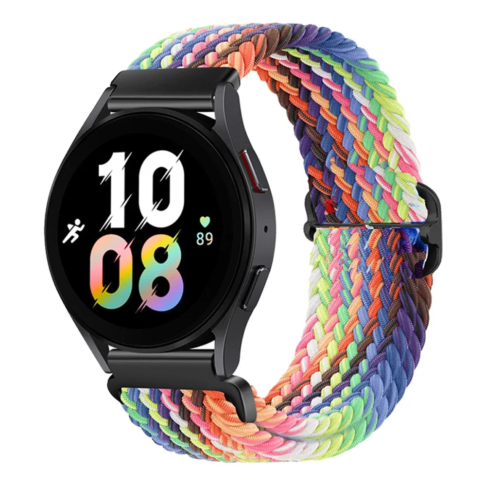 20mm 22mm Elastic Braided Nylon Strap for Huawei Watch GT6 5 4Pro 46mm Bracelet for Samsung Galaxy Watch 7 6 5 4 6/4Classic Band