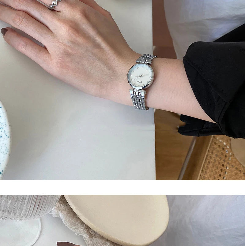 GEDI Ladies Watch New Vintage Exquisite Fashion Quartz Watches Woman Temperament Round Retro Watch Gifts Luxury