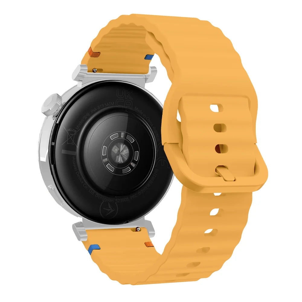 18/20/22mm Sports Wave Silicone Strap For Huawei Watch GT6-5-4 41mm 5 GT5 Pro 42mm Bracelet Wristband For Xiaomi Watch S4 41mm