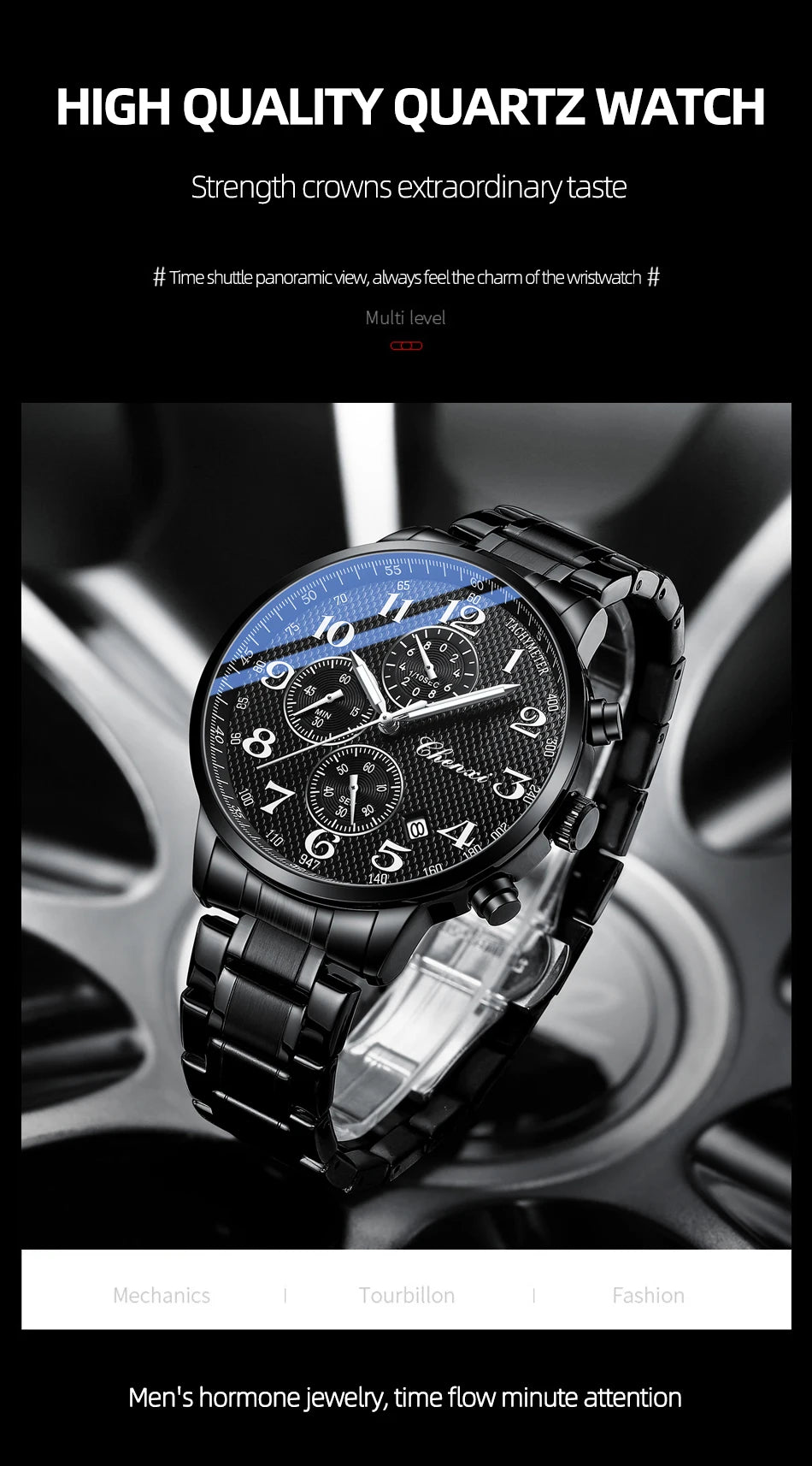 CHENXI Watches For Men Multi-functional Quartz Man Watch Calendar Luminous Chronograph Men's Wristwatches Gifts