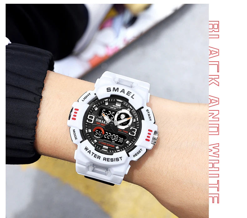 SMAEL Sport Watches Digital Watch LED 50m Waterproof Military Wristwatch Male Clocks 8063 Mens Watches  Stopwatches Alarm Clock