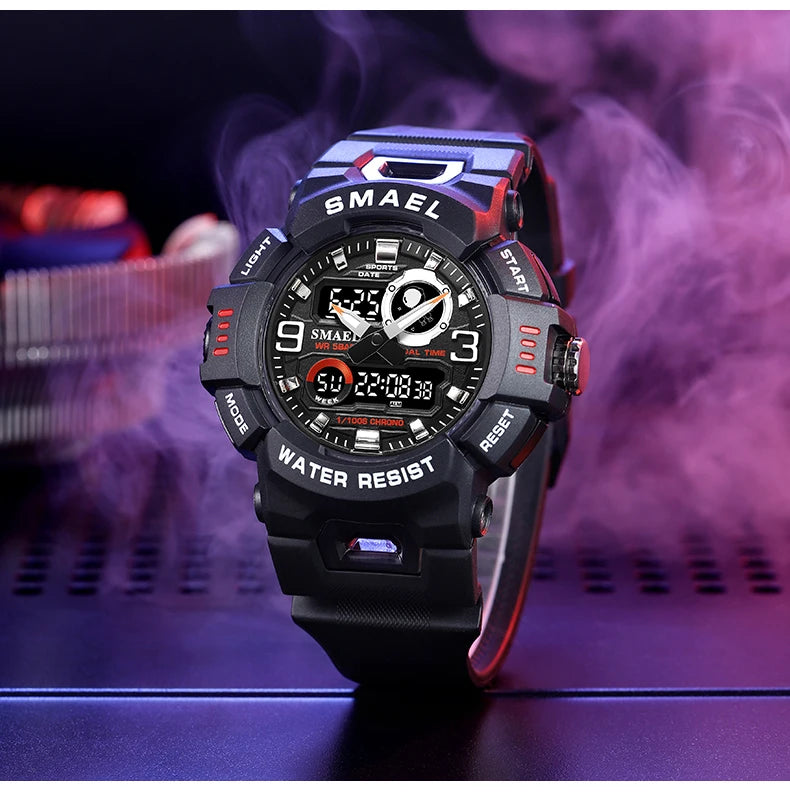 SMAEL Sport Watches Digital Watch LED 50m Waterproof Military Wristwatch Male Clocks 8063 Mens Watches  Stopwatches Alarm Clock
