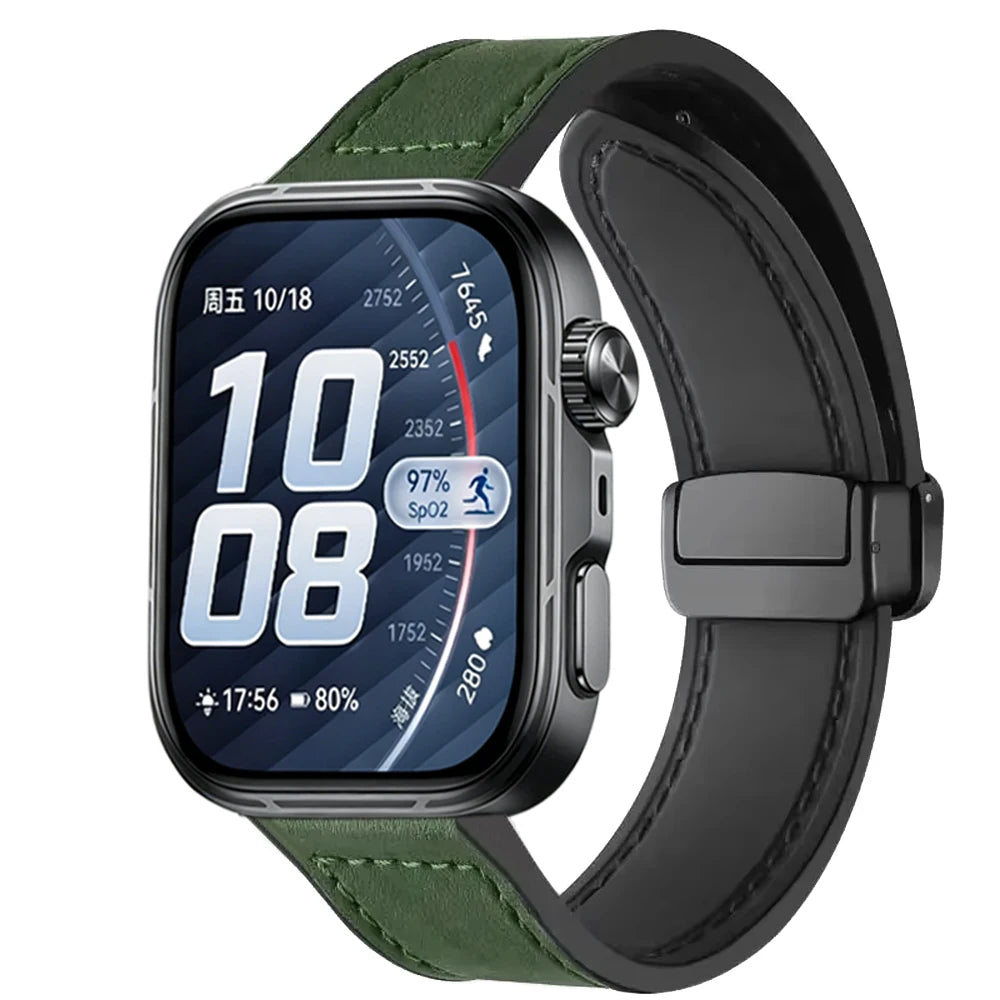 Silicone Leather Strap for Huawei Watch Fit 5 Pro/4 Pro Outdoor Sports Replacement Bracelet Wristband for Huawei Watch Fit 5 4 3