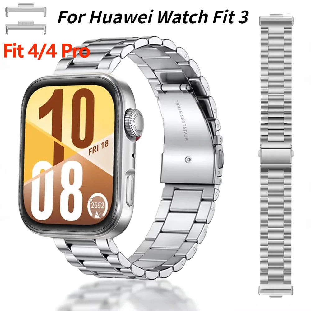 Metal Strap for Huawei Watch Fit 3/4 Adjustable Bracelet Wristband for Huawei Watch Fit 4/4 Pro Stainless steel Belt Accessories